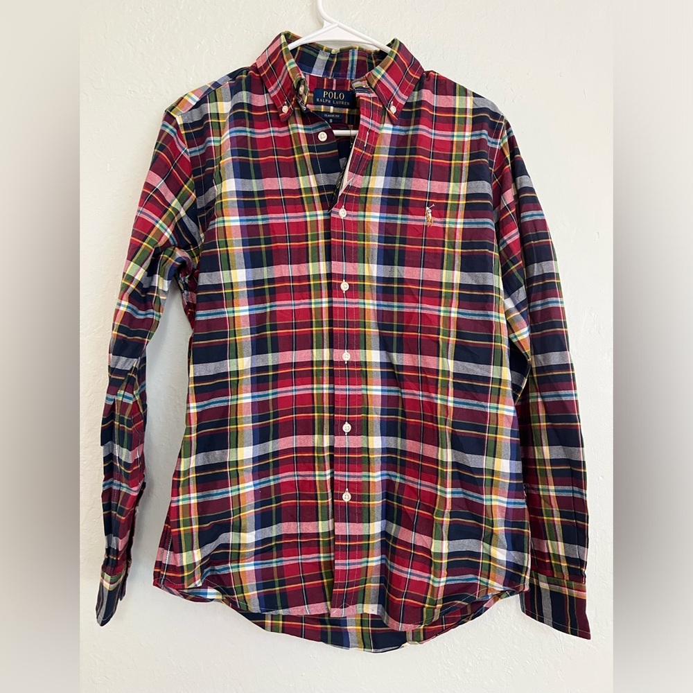NWT POLO Ralph Lauren Plaid Button Down Classic Fit Small